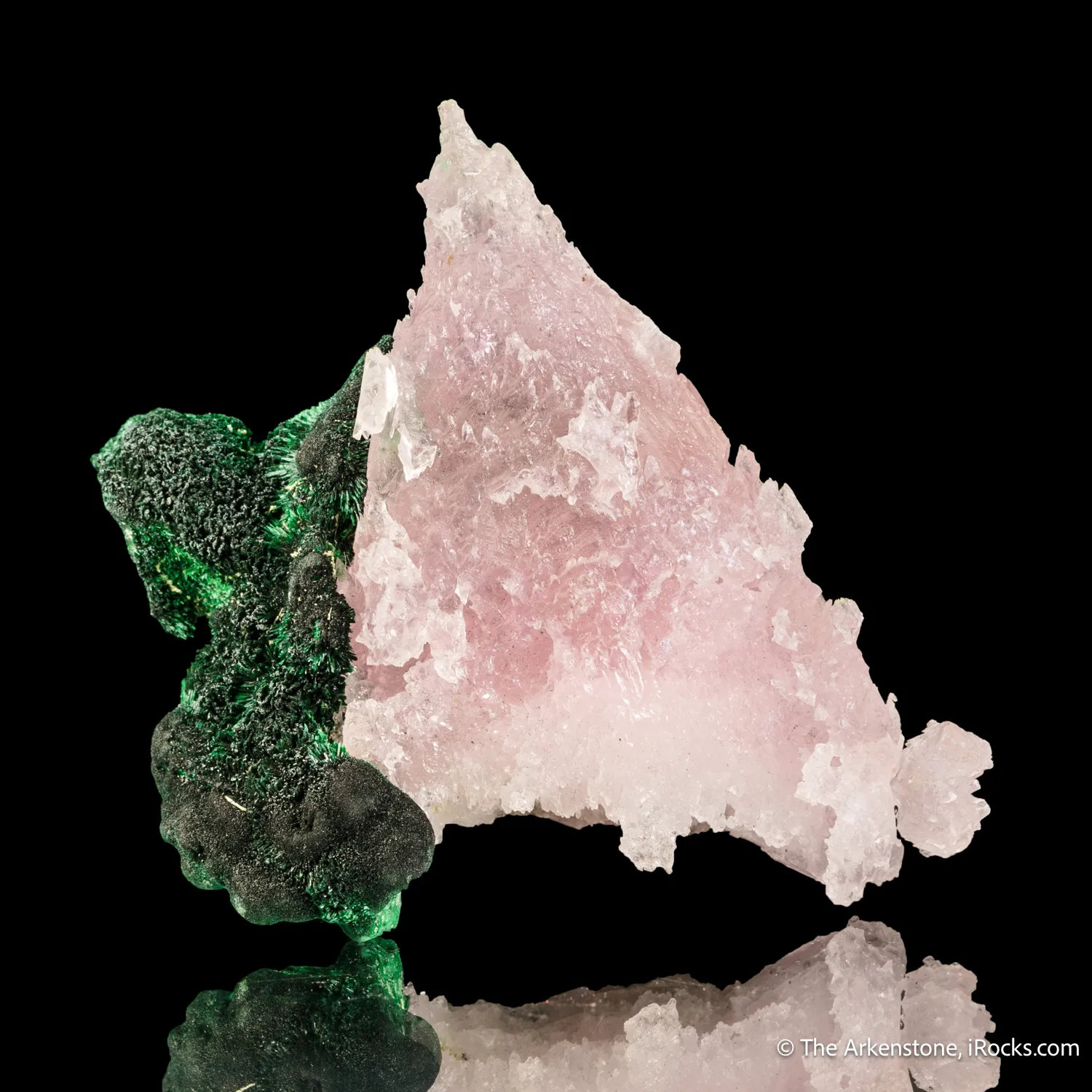 Cobaltian Calcite on Malachite - image 4