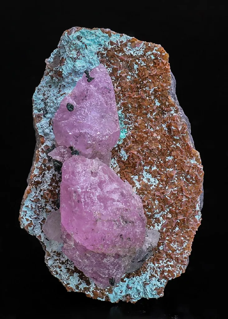 Cobaltoan Calcite with Malachite image