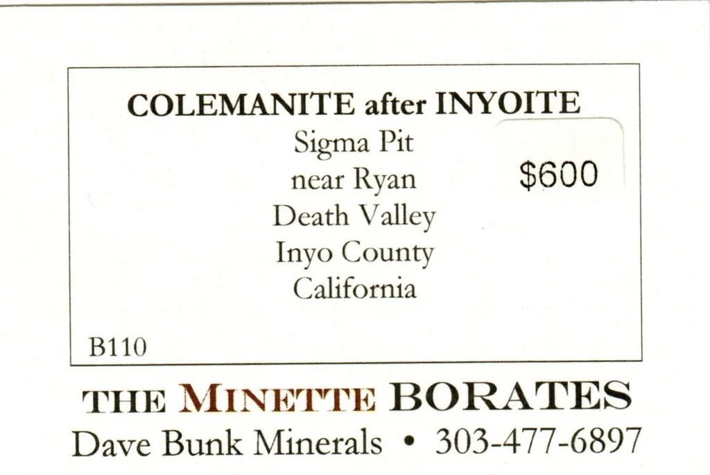 Colemanite after INYOITE - image 8