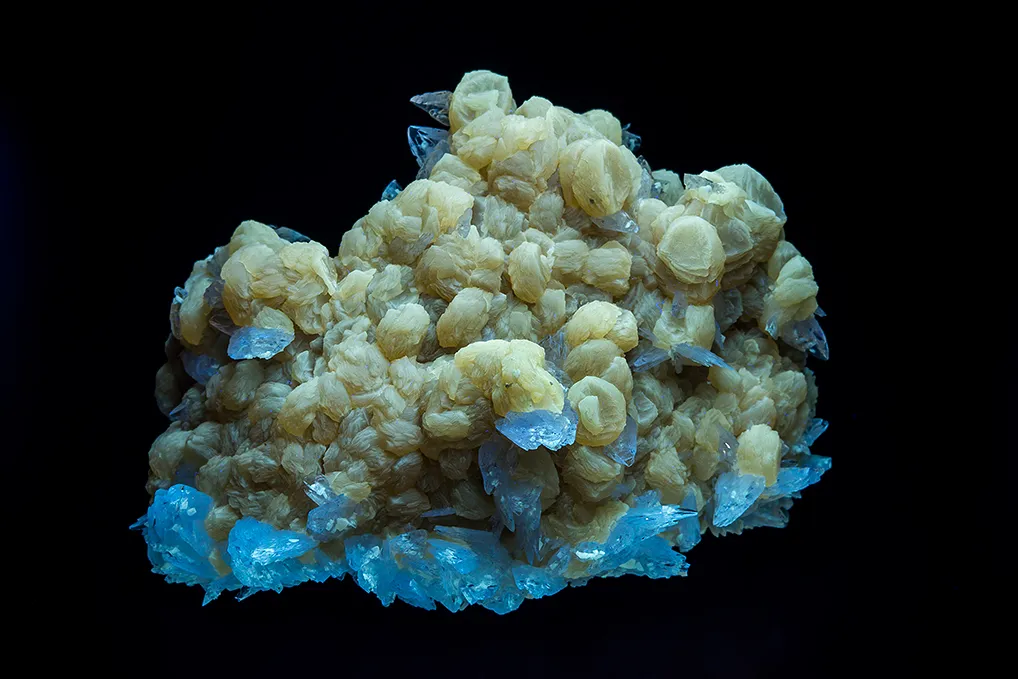 Colemanite on Calcite (repaired) - image 2