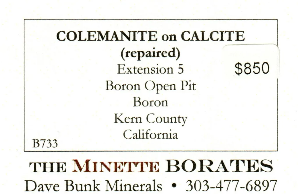 Colemanite on Calcite (repaired) - image 6