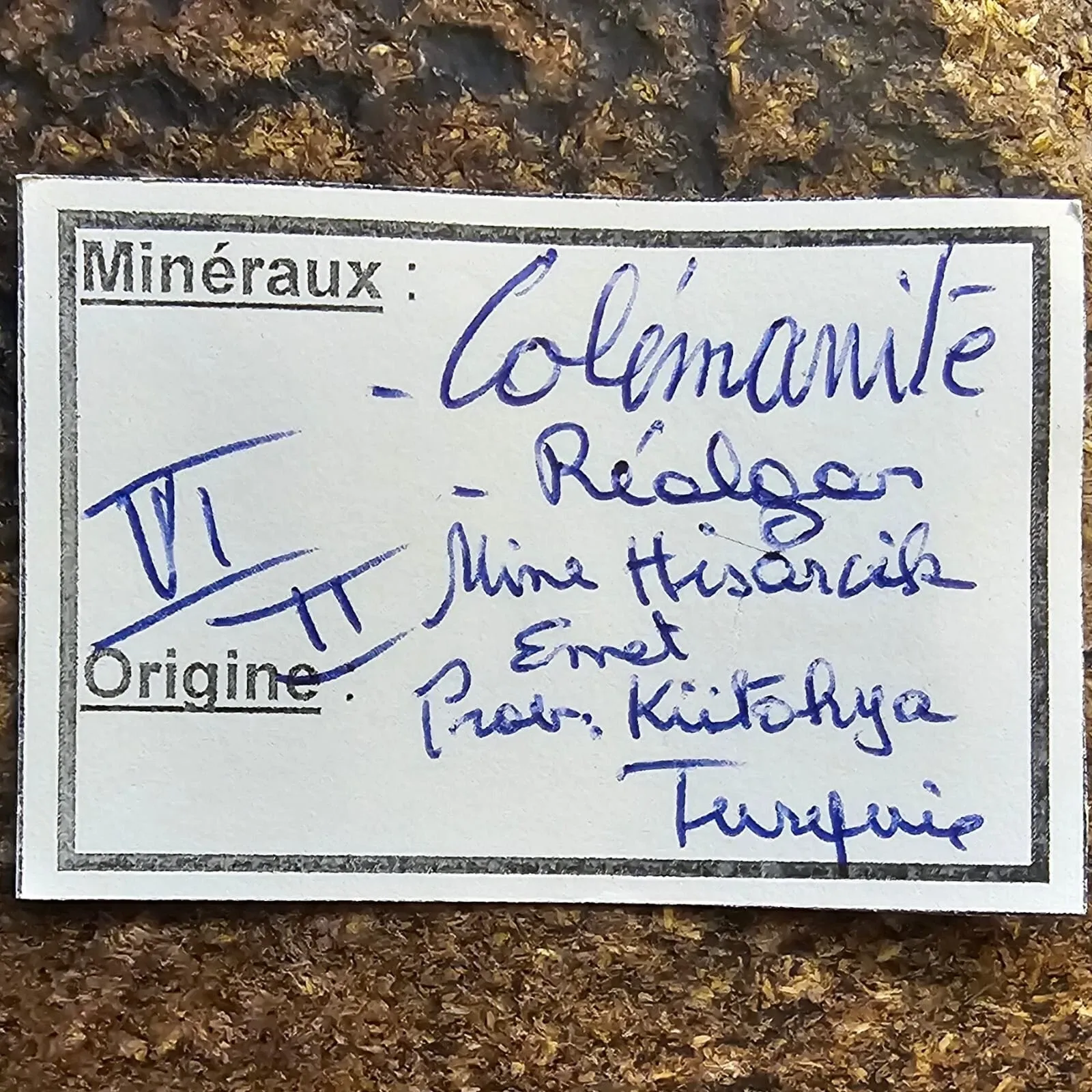 Colemanite & realgar 68 grams - Hisarcik Mine, Emet Borate deposit, Kütahya, Türkiye - image 5