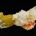 Colemanite with Realgar on Calcite - image 2