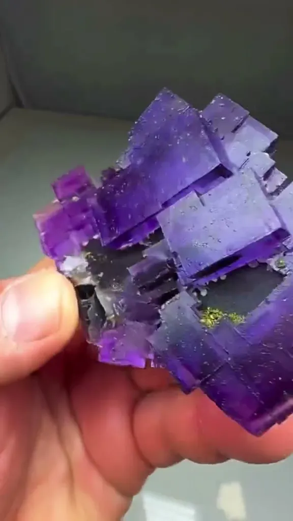 Collection  worthy…Fluorite WITH Chalcopyrite, Calcite - image 3