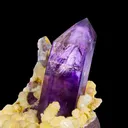 Collector Grade - Rare Enhydro Amethyst with Yellow Calcite on Matrix – Natural Moving Water Bubble Inside Amethyst Specimen - image 2