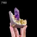 Collector Grade - Rare Enhydro Amethyst with Yellow Calcite on Matrix – Natural Moving Water Bubble Inside Amethyst Specimen - image 9