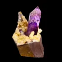 Collector Grade - Rare Enhydro Amethyst with Yellow Calcite on Matrix – Natural Moving Water Bubble Inside Amethyst Specimen - image 1