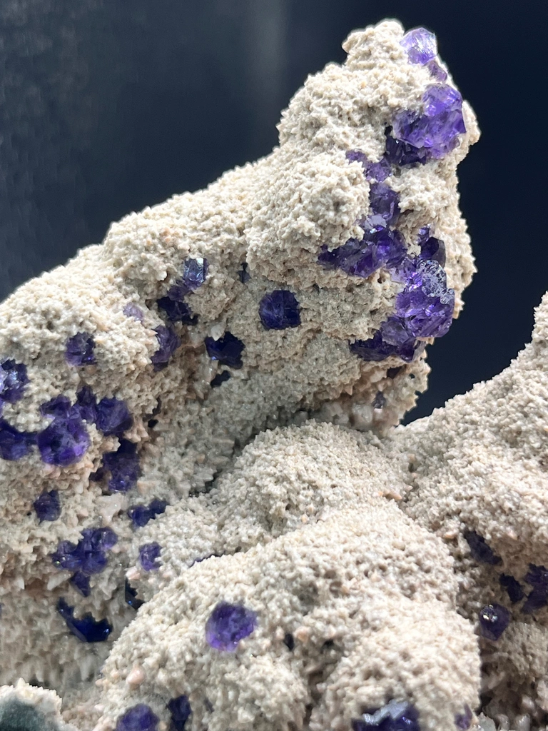 Collector‑Grade Tanzanite‑Blue Fluorite, Intense Magenta Fluorescent, Exhausted Deposit, Yongchun Fujian, China - image 4