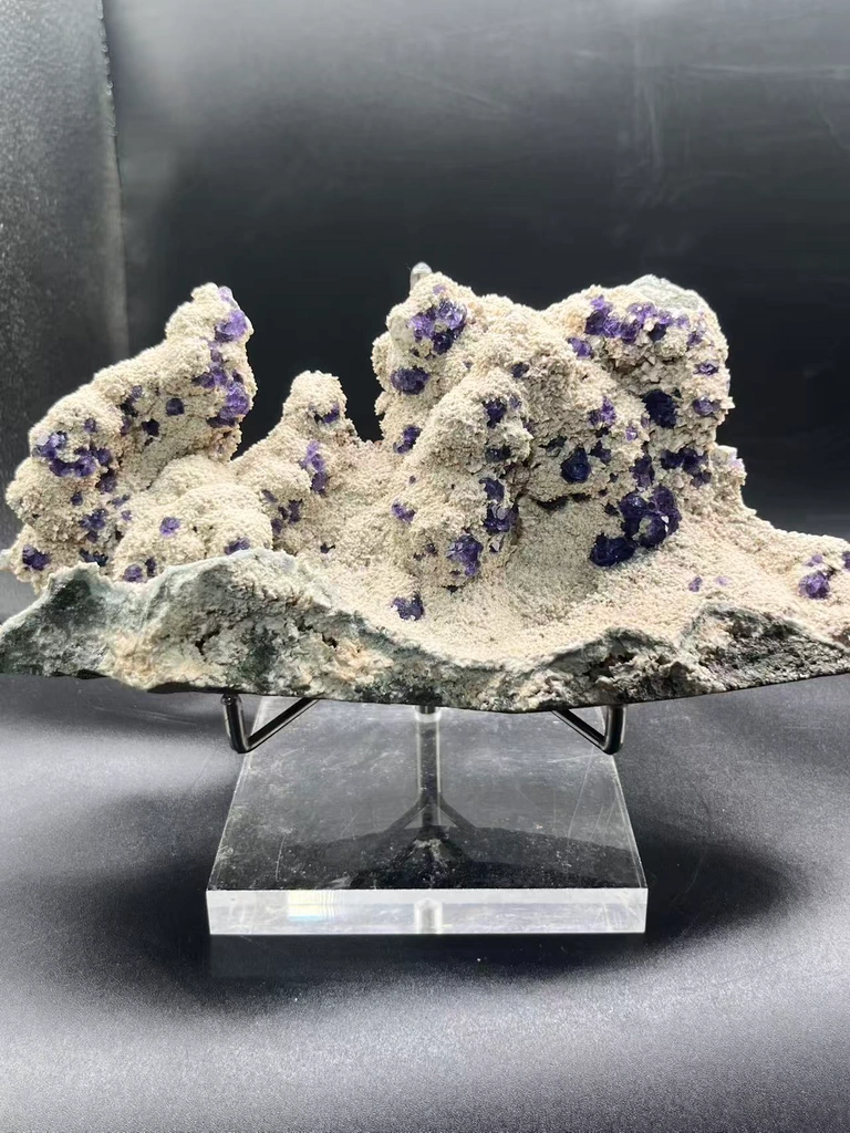 Collector‑Grade Tanzanite‑Blue Fluorite, Intense Magenta Fluorescent, Exhausted Deposit, Yongchun Fujian, China - image 2