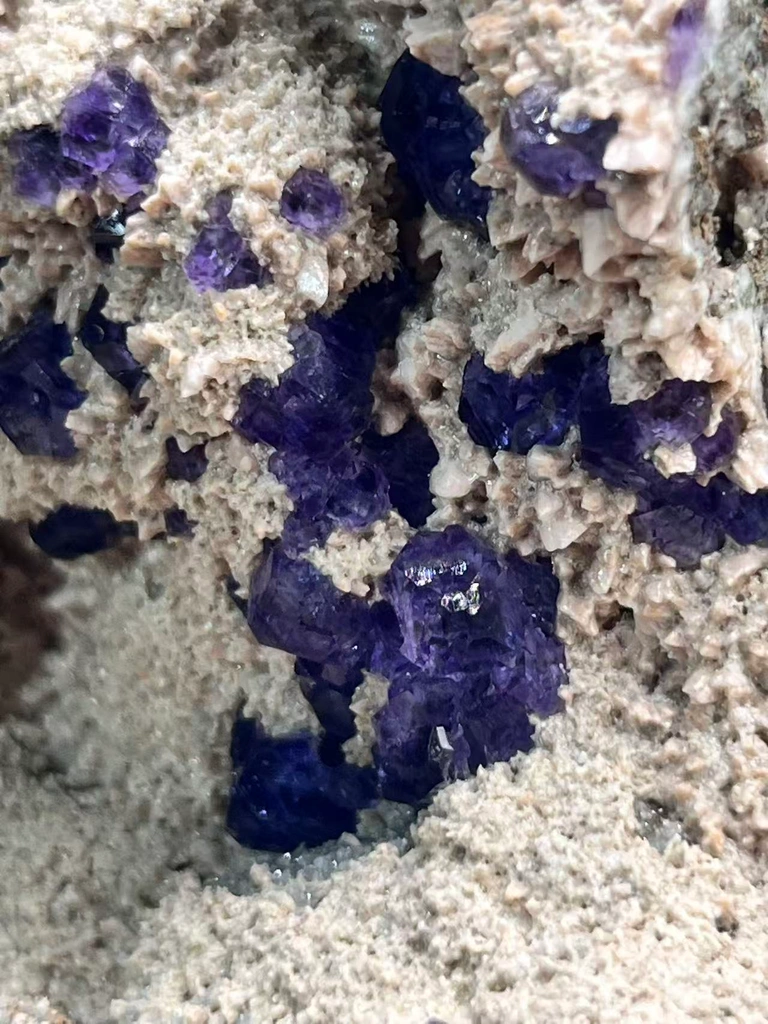 Collector‑Grade Tanzanite‑Blue Fluorite, Intense Magenta Fluorescent, Exhausted Deposit, Yongchun Fujian, China - image 5