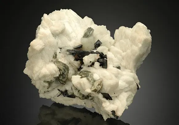 Columbite-(Fe), Microlite & Beryl with Muscovite and Albite image