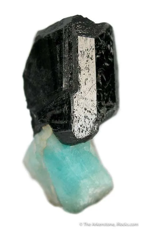 Columbite on Microcline Var. Amazonite image