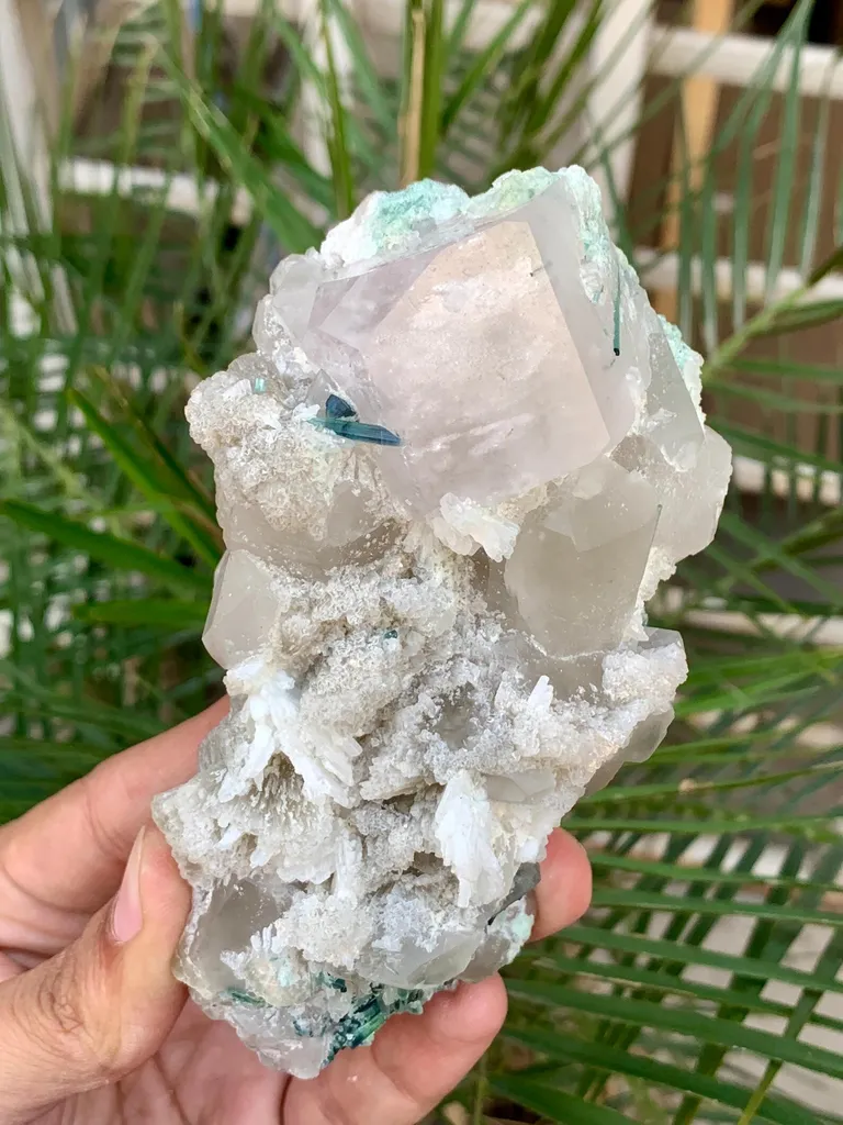 Combination Mineral Specimen - Mrganite with Indicolite Tourmalines, Quartz and Albite - image 6