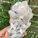 Combination Mineral Specimen - Mrganite with Indicolite Tourmalines, Quartz and Albite - image 6