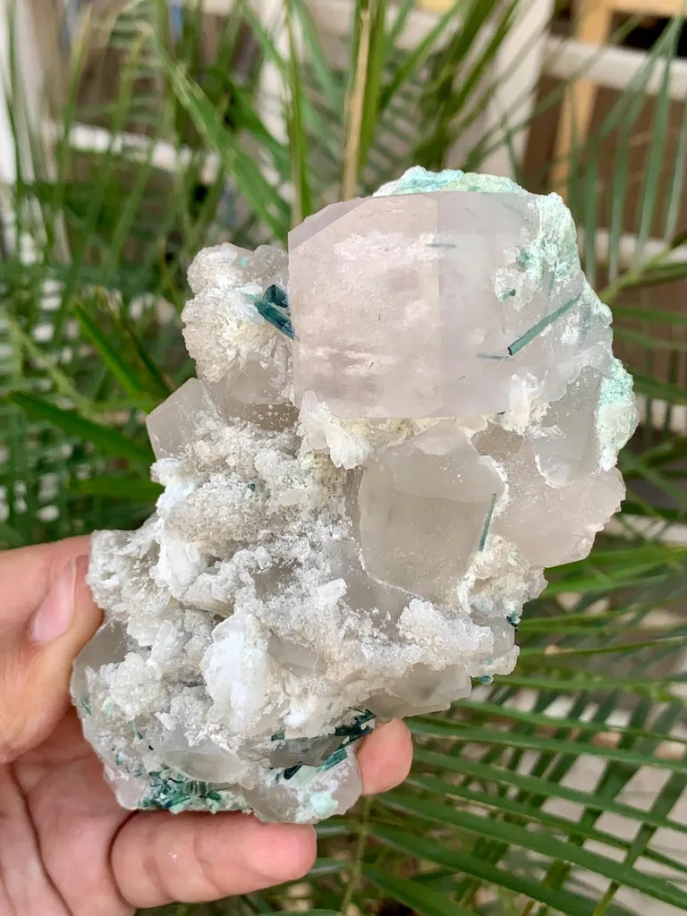 Combination Mineral Specimen - Mrganite with Indicolite Tourmalines, Quartz and Albite - image 4