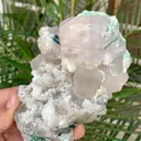 Combination Mineral Specimen - Mrganite with Indicolite Tourmalines, Quartz and Albite - image 4