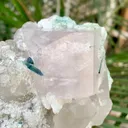 Combination Mineral Specimen - Mrganite with Indicolite Tourmalines, Quartz and Albite - image 5