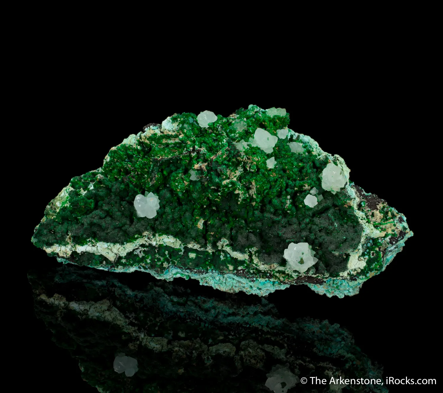 Conichalcite and Chalcoalunite with Calcite - image 1