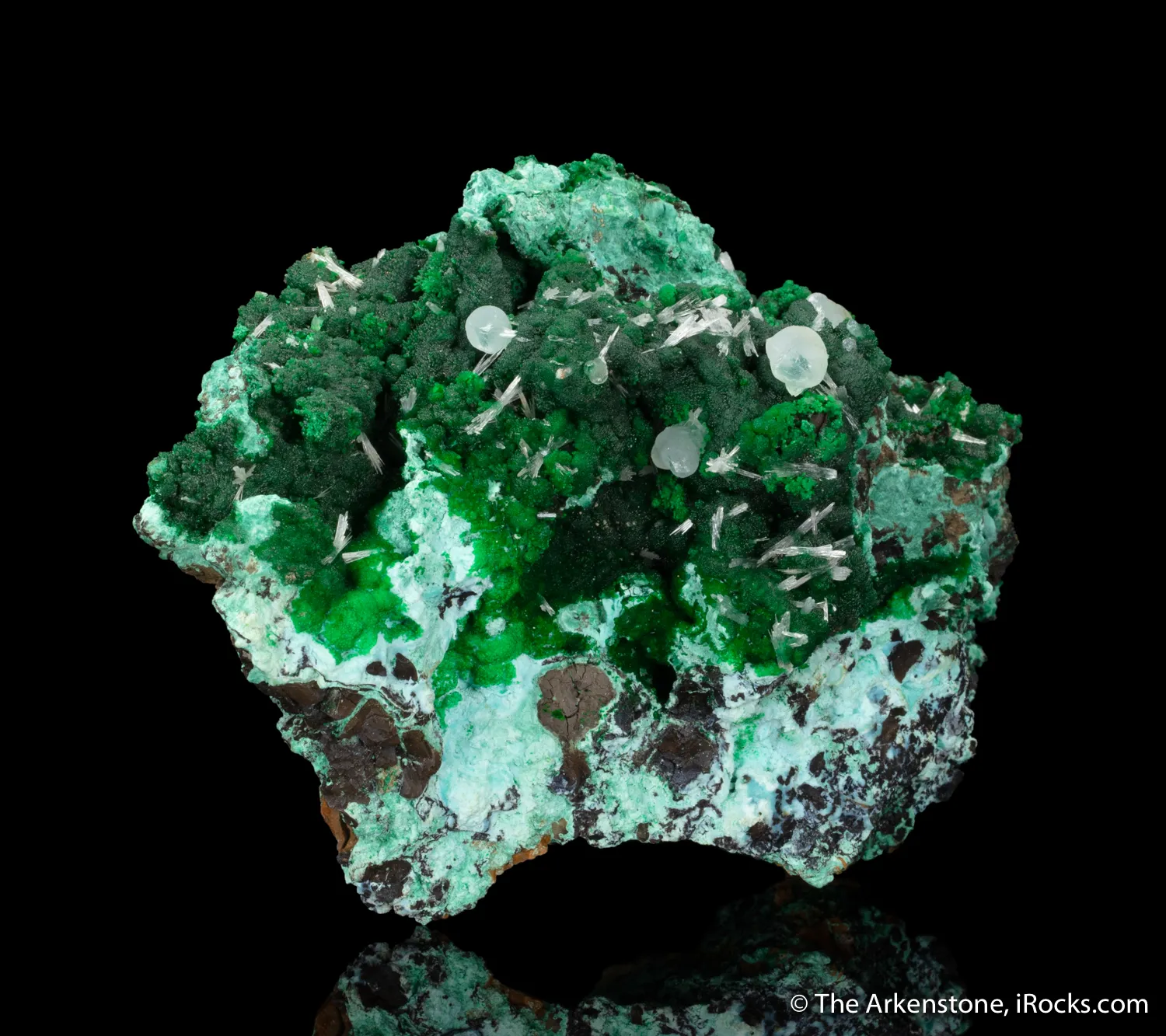 Conichalcite, Chrysocolla, Smithsonite and Aragonite - image 4