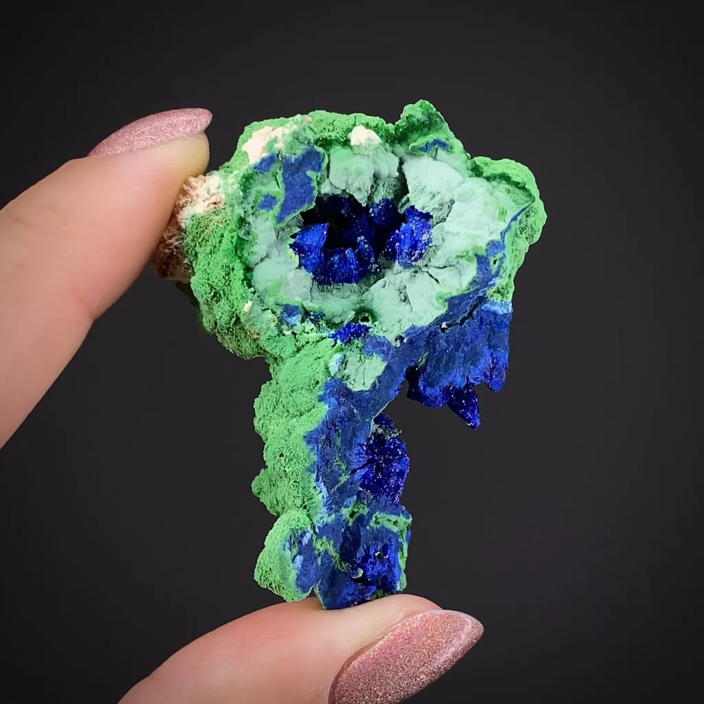 Conichalcite ps. Azurite with Azurite image