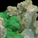 Conichalcite ps. Azurite with Azurite, and Calcite - image 3