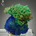 Conichalcite ps. Calcite on Azurite - image 1