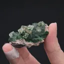 Conichalcite with Calcite on Dolomite on Calcite - image 2
