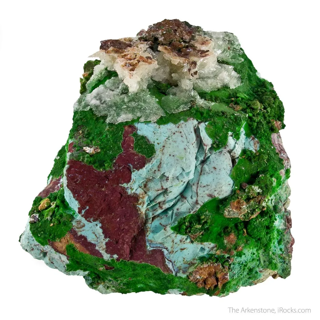 Conichalcite with Halloysite and Calcite image