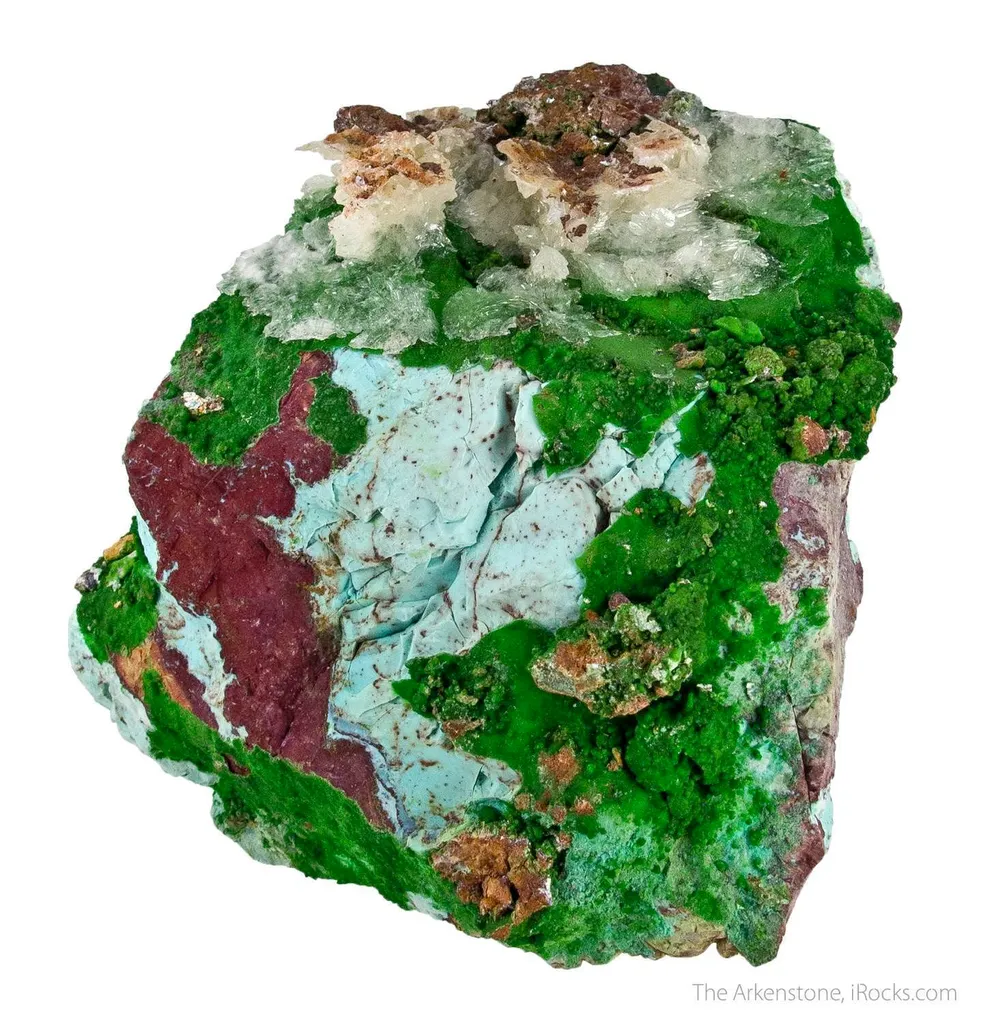 Conichalcite with Halloysite and Calcite - image 2