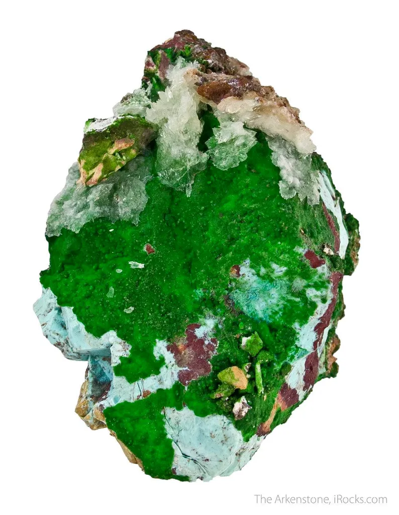 Conichalcite with Halloysite and Calcite - image 4