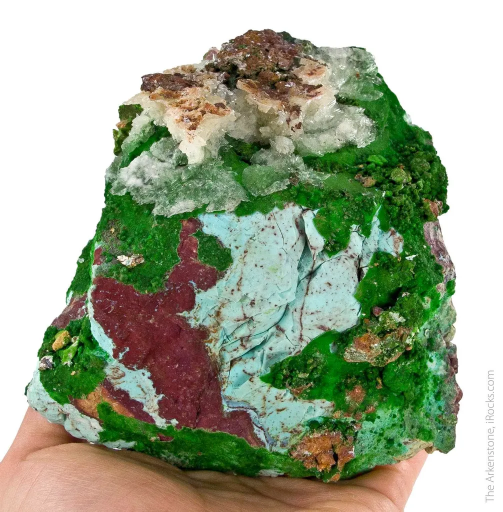 Conichalcite with Halloysite and Calcite - image 6