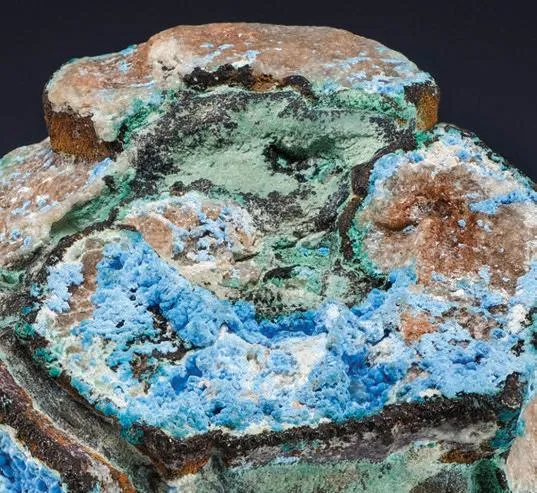 Copper pseudomorphs after Aragonite, Shattuckite image