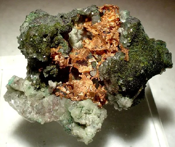 Copper, Quartz, Epidote, Prehnite, Calcite image