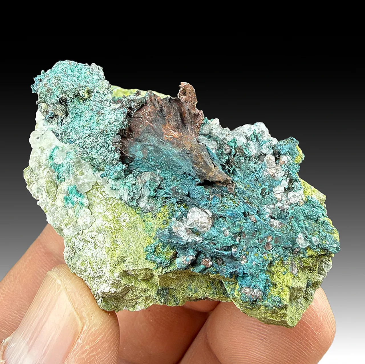 Copper with Calcite, Chrysocolla - image 1