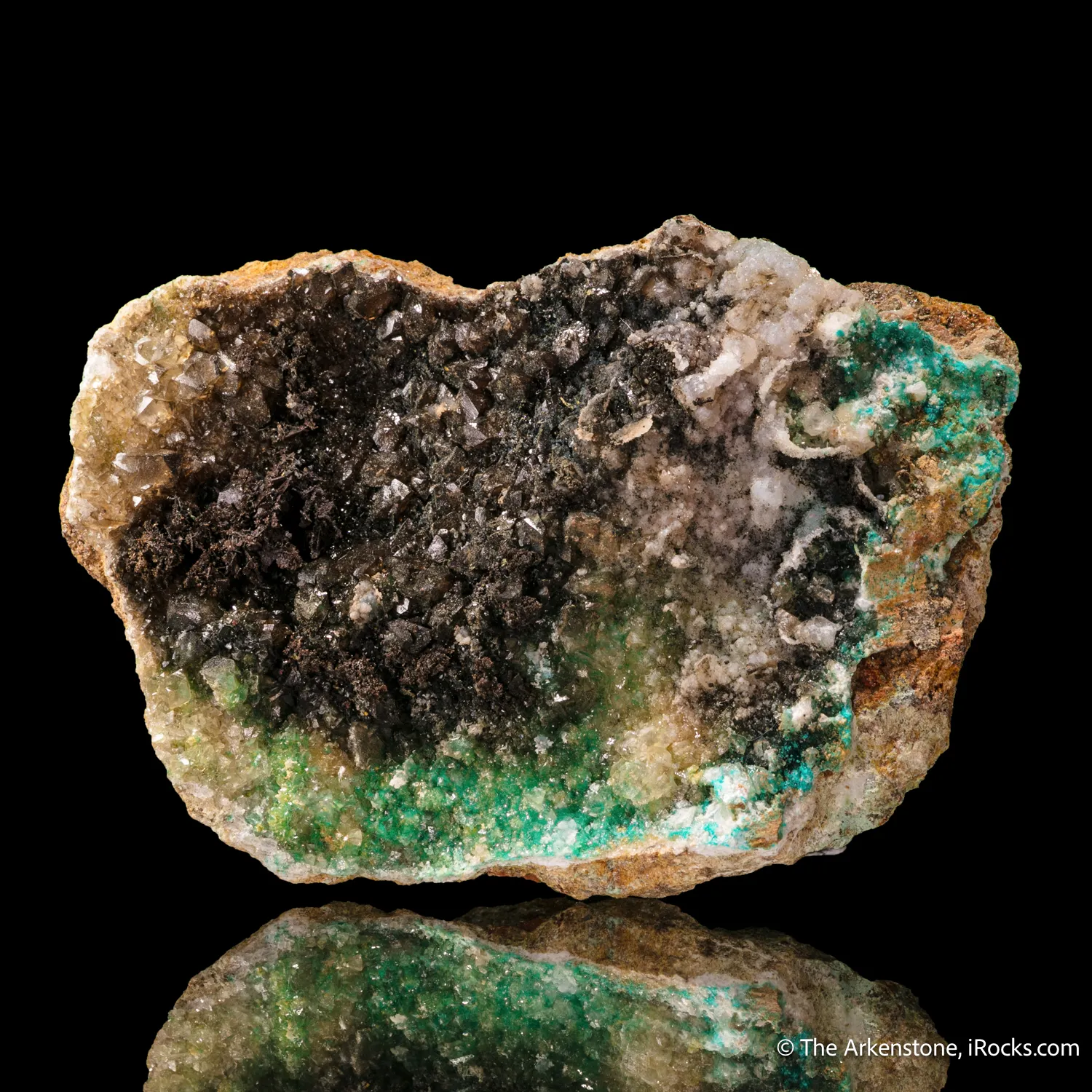Copper with Dioptase and Calcite - image 3