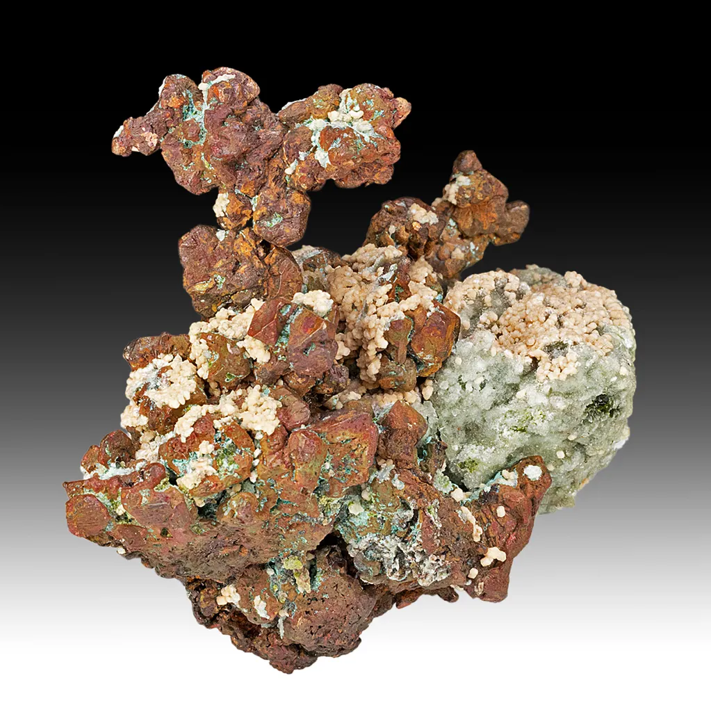 Copper with Prehnite, Microcline image