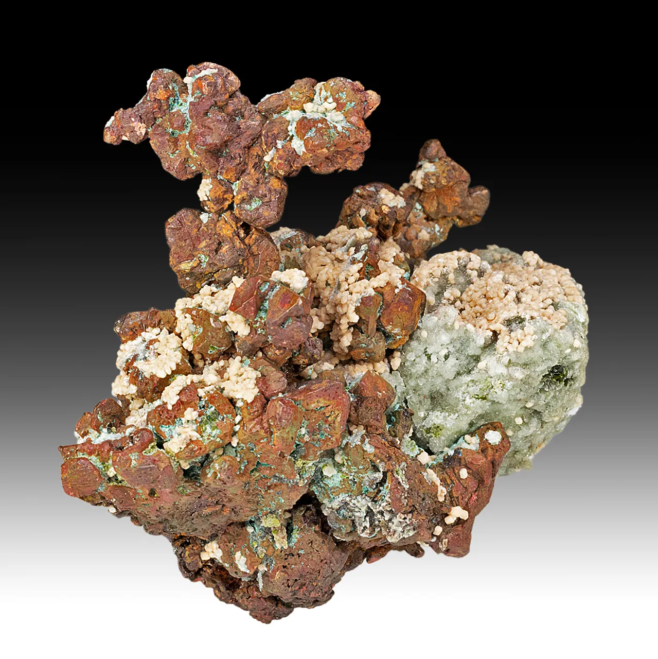 Copper with Prehnite, Microcline - image 1