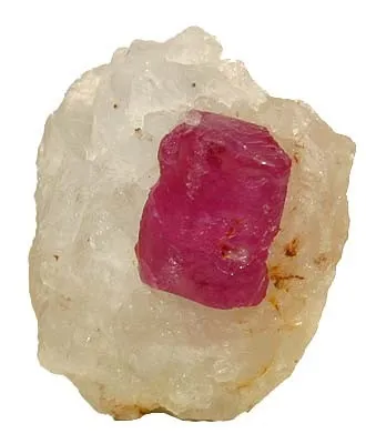 Corundum (Var: Ruby), Calcite - image 1