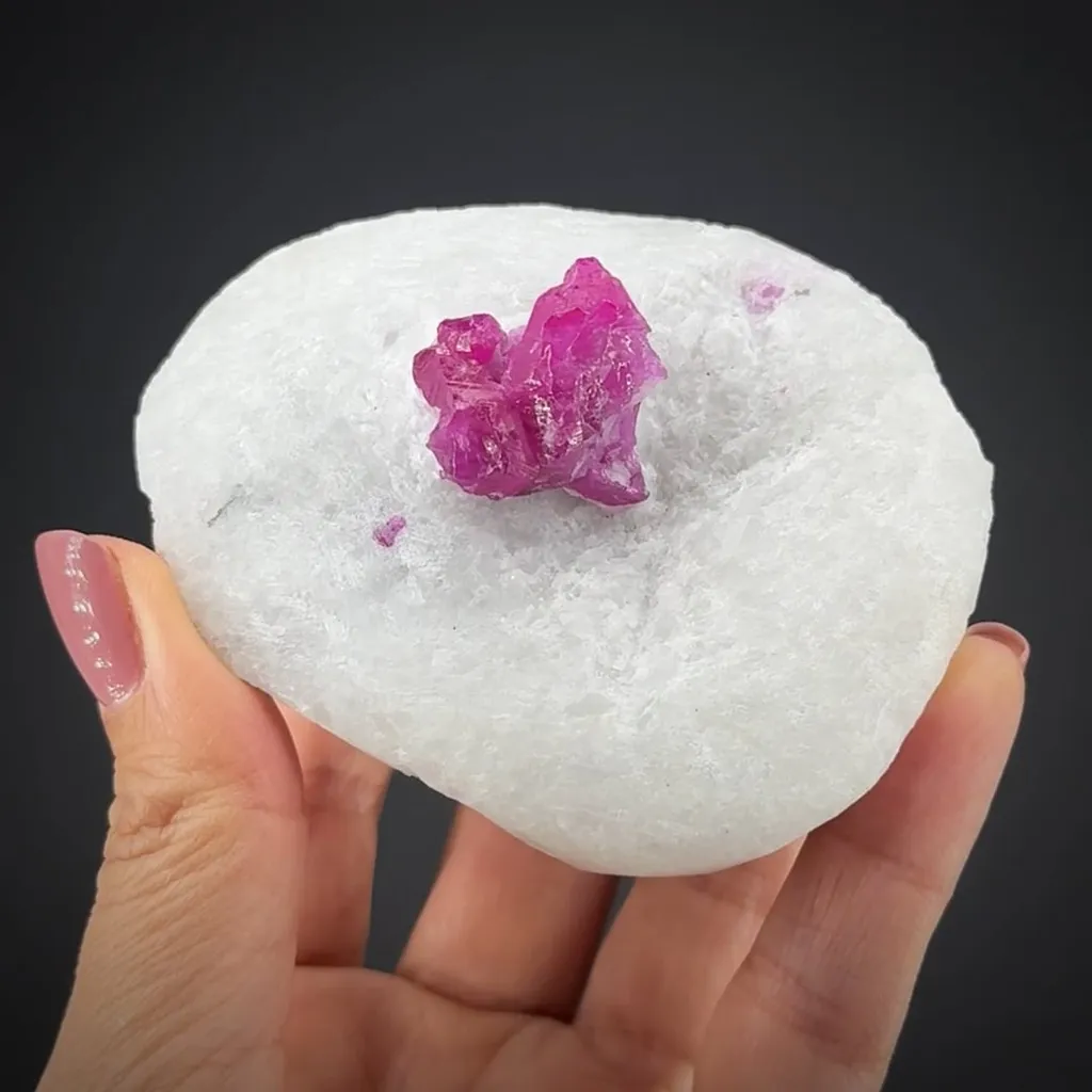 Corundum var. Ruby on Marble - image 2