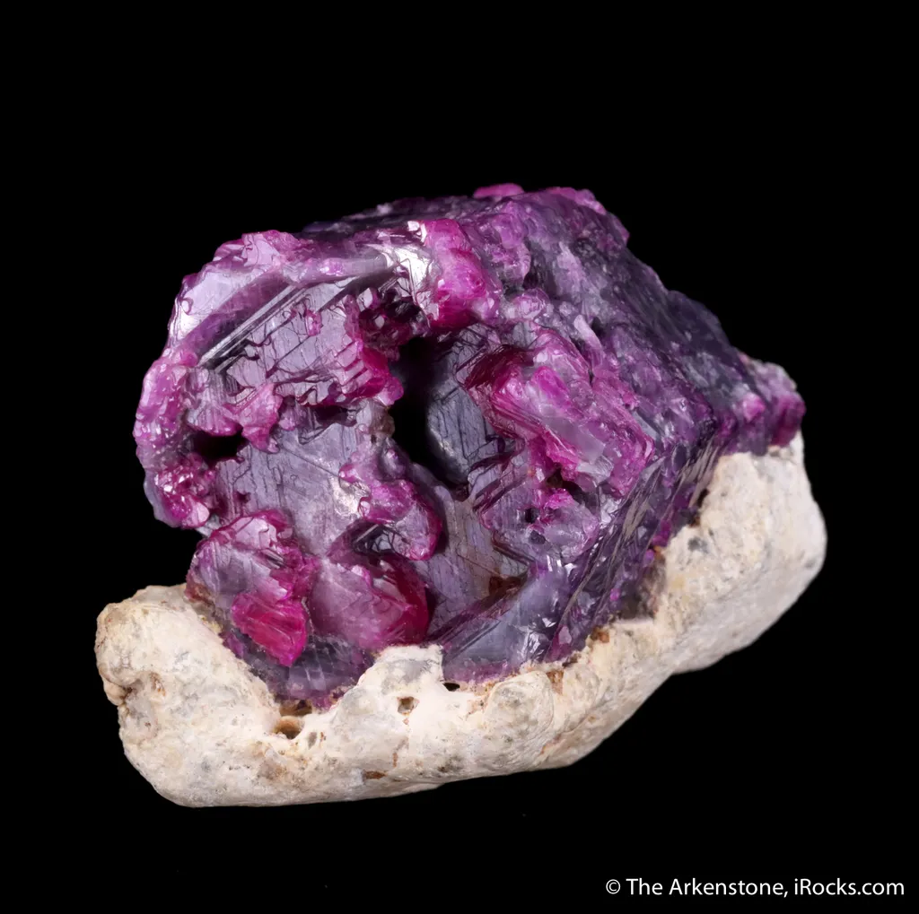 Corundum var. Ruby on Scapolite image