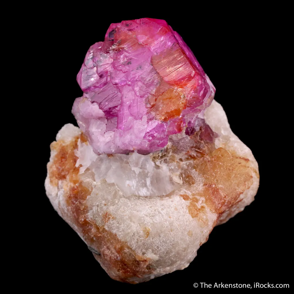 Corundum var. Ruby on Scapolite image