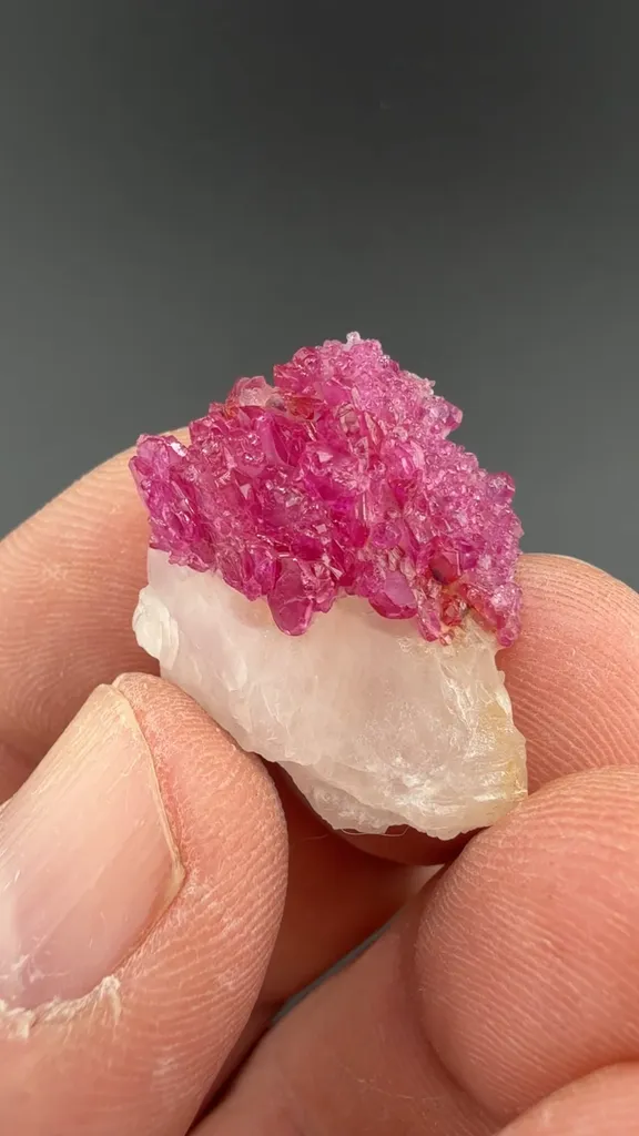 Corundum var. Ruby with Calcite - image 2