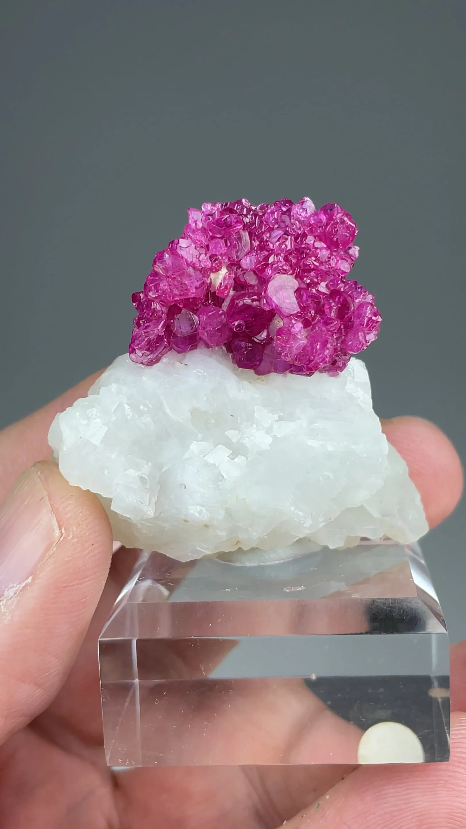 Corundum var. Ruby with Calcite - image 4