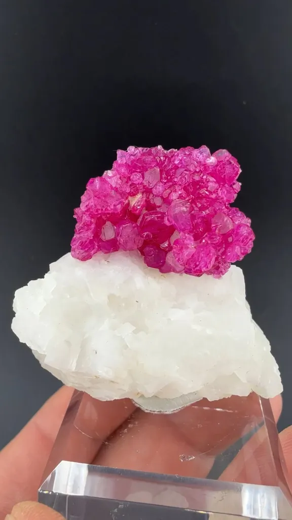 Corundum var. Ruby with Calcite - image 4