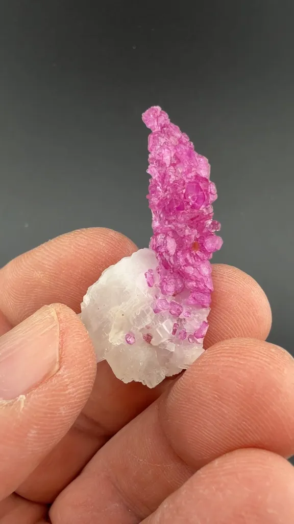 Corundum var. Ruby with Calcite - image 2