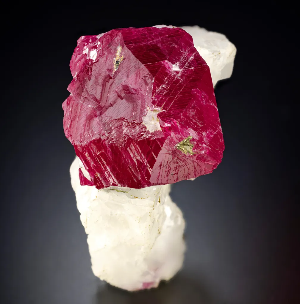 Corundum var. Ruby with Calcite image