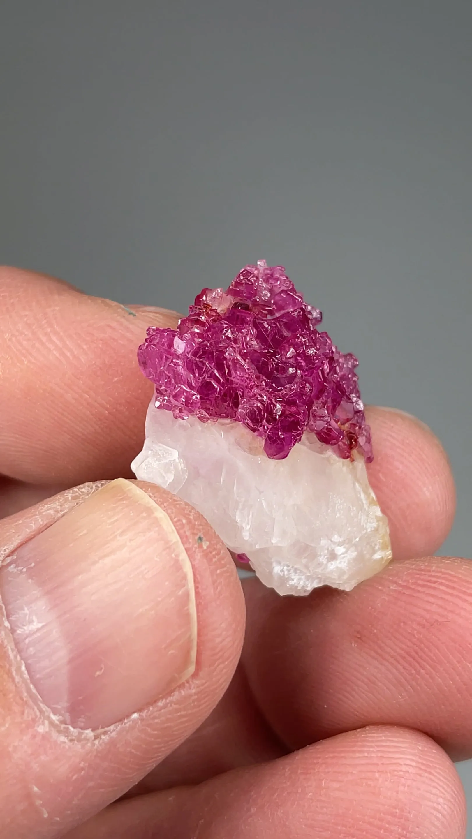 Corundum var. Ruby with Calcite - image 2