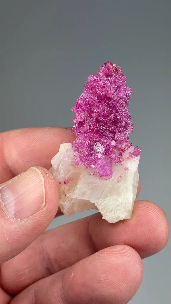 Corundum var. Ruby with Calcite - image 2