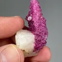 Corundum var. Ruby with Calcite - image 2