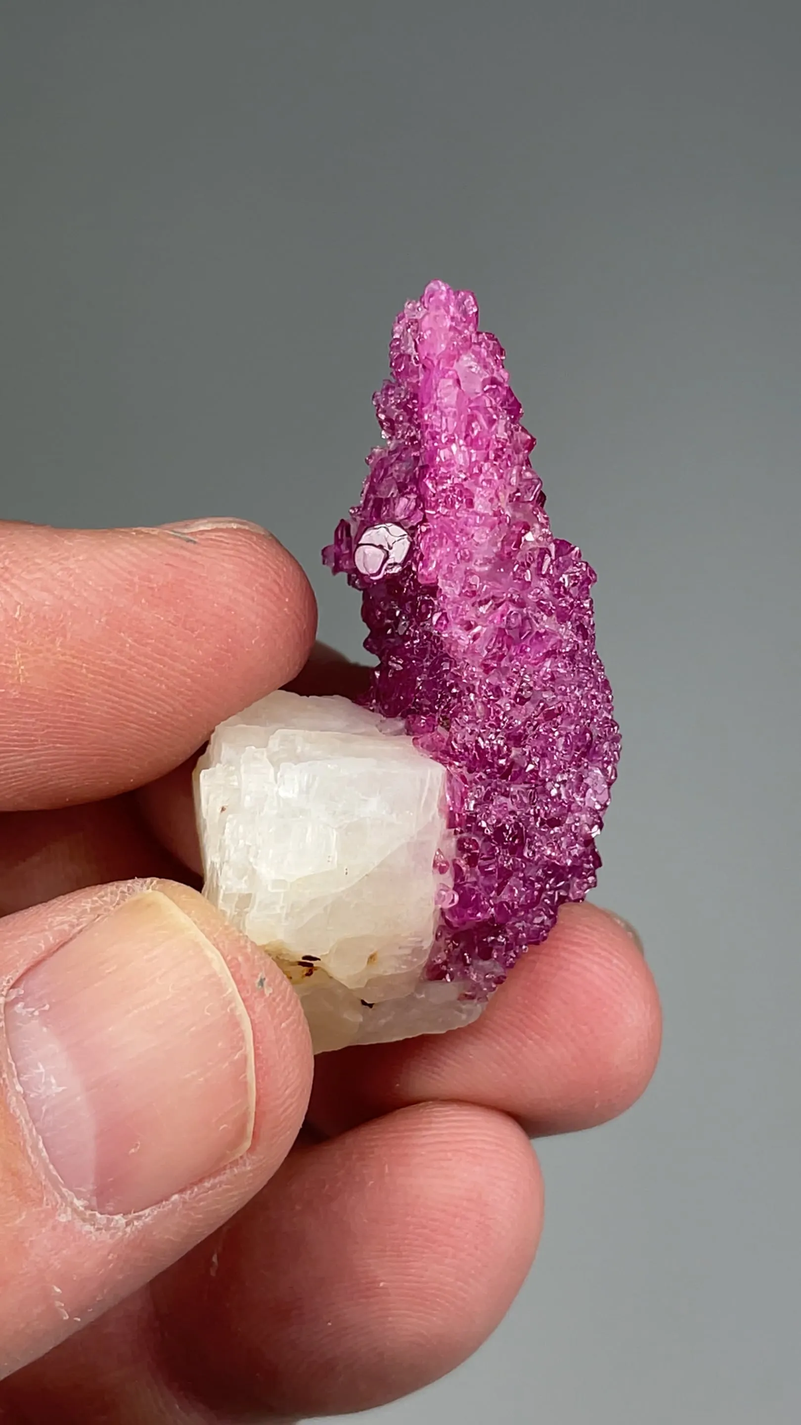 Corundum var. Ruby with Calcite - image 2